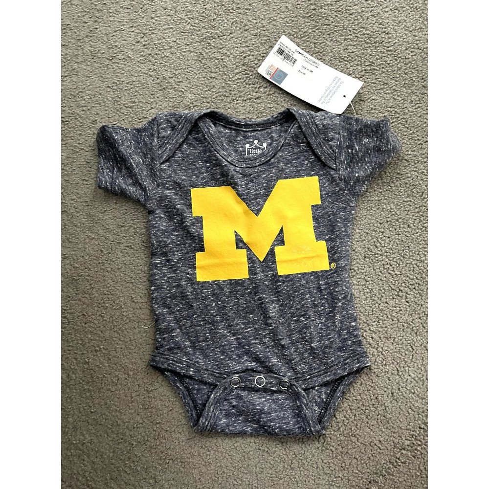 Little King: NWT 0-3month Michigan Onesie